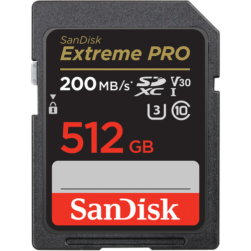 SANDISK EXTREME PRO SDXC 512GB UHS-1 MEMORY CARD 200MB/S
