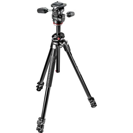 MANFROTTO MK290DUA3-3W DUAL ALUMINUM TRIPOD W/ 3 WAY PAN/TILT HEAD