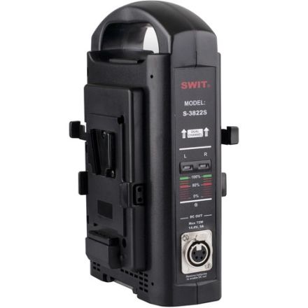 SWIT S-3822S 2-CHANNEL SIMULTANEOUS FAST CHARGER FOR V-MOUNT BATTERIES