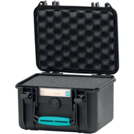 HPRC 2250 RESIN CASE CUBED 258X230X170 MM BLACK WITH GRIP BLU BASSAMO HANDLE WITH CUBED FOAM