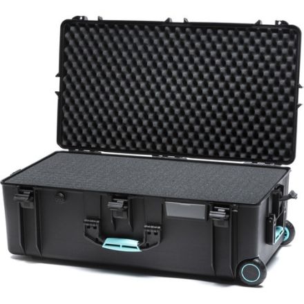 HPRC 2745W RESIN CASE WHEELED BLACK WITH BLU BASSANO HANDLE GRIP AND CUBED FOAM