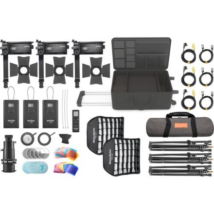 GODOX S60 LED FOCUSING 3-LIGHT KIT