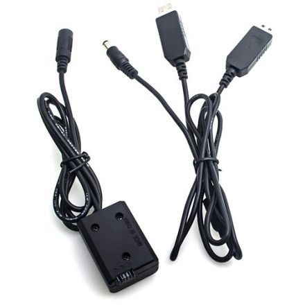 DIGITALFOTO DC10 SONY NP-FW50 FULL DECODING DUMMY BATTERY + 5V 2A DUAL USB CABLE