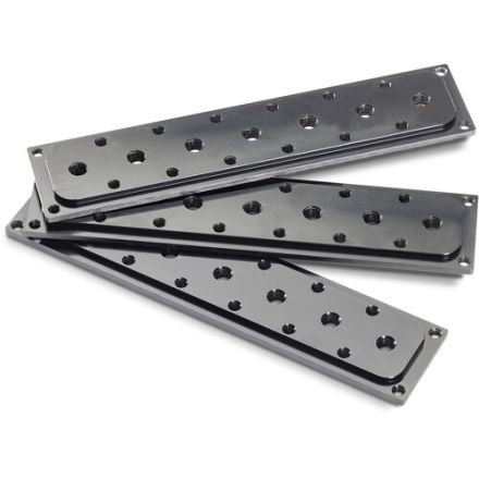 CONECARTS ZCNR-METPL THREADED METAL PLATE FOR CONECARTS  ROCKET TROLLEY ANODIZED ALUMINUM WITH 7X / 12X THREADS BLACK