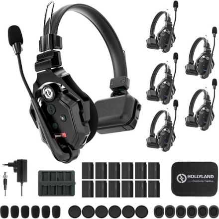 HOLLYLAND C1-6S 1100FT WIRELESS INTERCOM SYSTEM WITH 6 HEADSETS