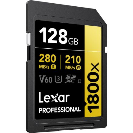 LEXAR PROFESSIONAL 1800X SDXC UHS-II 128GB MEMORY CARD 270MB/S - 180MB/S C10 V60 U3