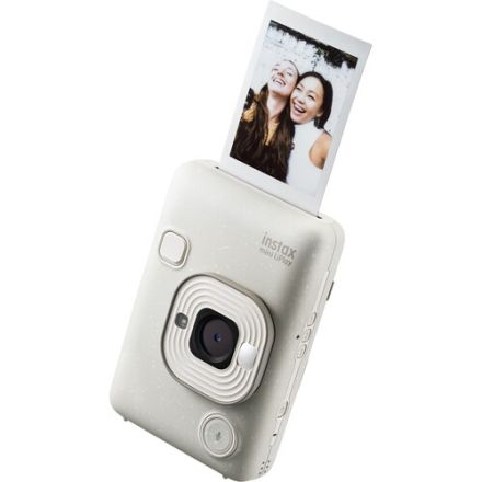 FUJIFILM INSTAX MINI LIPLAY HYBRID INSTANT CAMERA - MISTY WHITE