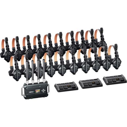 HOLLYLAND SOLIDCOM C1 PRO ROAMING HUB 20S FULL-DUPLEX WIRELESS INTERCOM SYSTEM WITH 20 SINGLE-EAR HEADSETS (V-MOUNT, 1.9 GHZ)