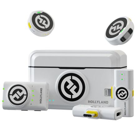 HOLLYLAND LARK M2 DUO-COMBO ALL-IN-ONE WIRELESS LAVALIER MICROPHONE SYSTEM (IVORY WHITE)