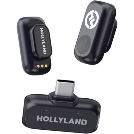 HOLLYLAND LARK A1 MINI DUO 2-PERSON WIRELESS MICROPHONE SYSTEM WITH USB-C CONNECTOR FOR MOBILE DEVICES (SPACE GRAY, 2.4 GHZ)