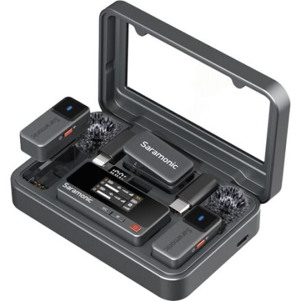 SARAMONIC AIR 2-PERSON MINI WIRELESS LAVALIER MICROPHONE SYSTEM FOR MOBILE DEVICES, CAMERAS & COMPUTERS (2.4 GHZ)