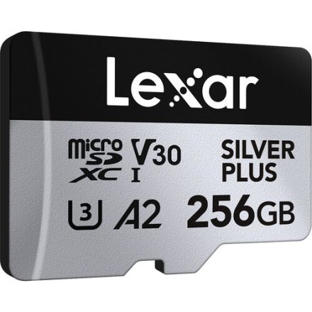 LEXAR 256GB PROFESSIONAL SILVER PLUS MICROSDXC UHS-I CARD, UP TO 205MB/S READ 150MB/S WRITE C10 V30 U3 - LMSSIPL256G-BNANG