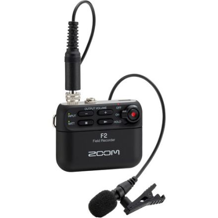 ZOOM F2 AUDIO FIELD RECORDER AND LAVALIER MIC