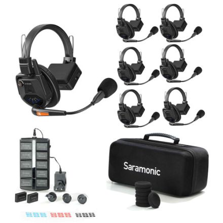SARAMONIC WITALK9 WT6S 6-PERSON FULL-DUPLEX WIRELESS INTERCOM SYSTEM WITH SINGLE-EAR HEADSETS