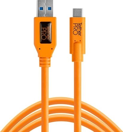 TETHER TOOLS TETHERPRO CUC3215-ORG USB-C MALE TO USB-A 3.0 MALE CABLE(4.6M)