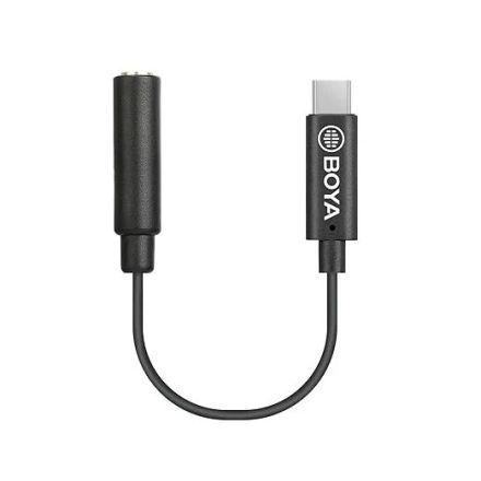 BOYA BY-K4 6CM 3.5MM FEMALE TRRS TO MALE TYPE-C ADAPTER CABLE