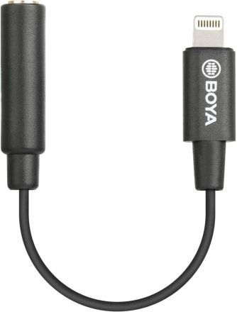 BOYA BY-K3 6CM 3.5MM FEMALE TRRS TO MALE LIGHTNING ADAPTER CABLE