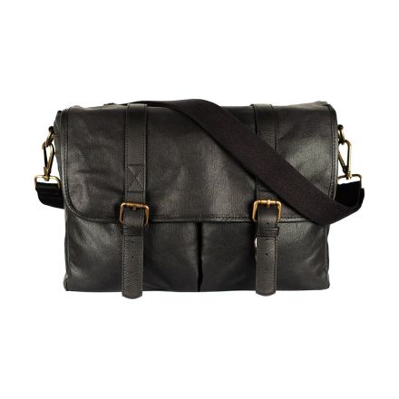 BRONKEY C-BKY-ROM-BAG-04 WAXED CANVAS BLACK COLOR ROMA CAMERA BAG