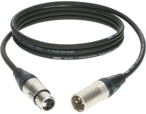 KLOTZ M1FM1N0500 MICROPHONE CABLE BLACK 5M/16.4FT XLR 3P TO XLR F/M