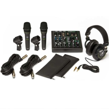 MACKIE PERFORMER BUNDLE CONTENT 6 CHANNEL MIXER WITH EFFECTS & USB, 2 DYNAMIC MICROPHONES & HEADPHONE