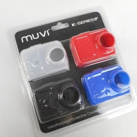 VEHO VCC-A044-KSC MUVI K-SERIES PROTECTIVE SILICONE CASE, 4 PACK (BLACK/BLUE/RED/TRANSPARENT)