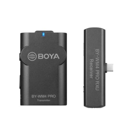 BOYA BY-WM4 PRO-K5 2.4 GHZ WIRELESS MICROPHONE SYSTEM FOR ANDROID AND OTHER TYPE-C DEVICES (RECEIVER & TRANSMITTER)