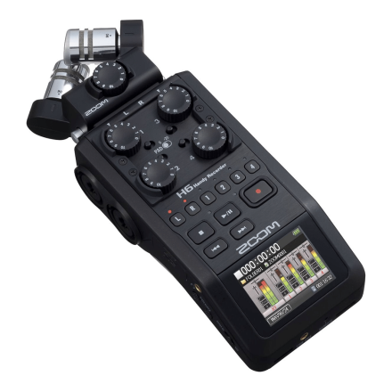 ZOOM H6 ALL BLACK 6-INPUT / 6-TRACK PORTABLE HANDY RECORDER WITH SINGLE MIC CAPSULE (BLACK)