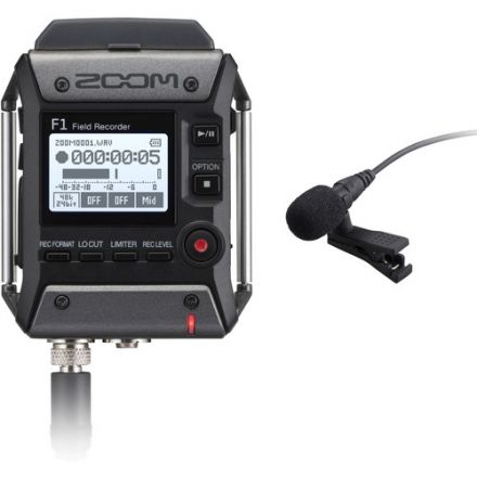 ZOOM F1-LP FIELD RECORDER WITH LAVALIER MICROPHONE