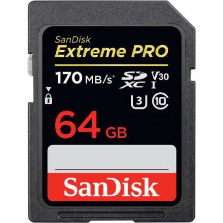 SANDISK EXTREME PRO SDXC 64GB UHS-1 MEMORY CARD 170MB/S