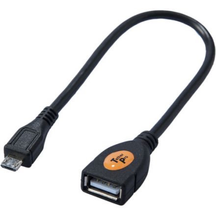 TETHER TOOLS CU5464 USB 2.0 FEMALE TO MICRO-B 5-PIN OTG ADAPTER 6" (15CM) BLACK