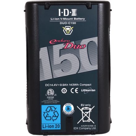 IDX DUO-C150P 145WH LI-ION V-MOUNT BATTERY WITH 2X D-TAPS & 1X USB-C