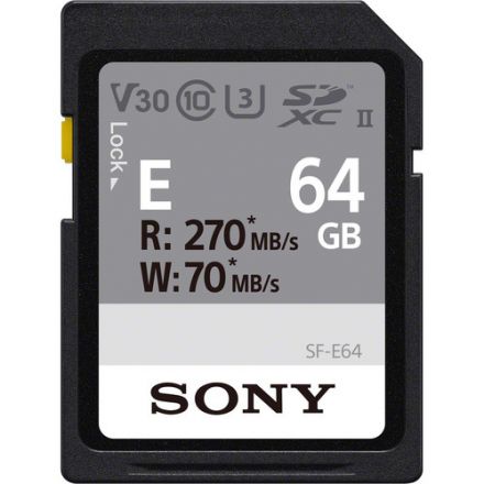 SONY SF-E64/T1 64GB E SERIES UHS-II SDXC MEMORY CARD 270/70 MB/S