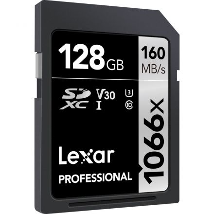 LEXAR PROFESSIONAL 1066X SDXC UHS-I 128GB MEMORY CARD 160MB/S - 120MB/S C10 V30 U3