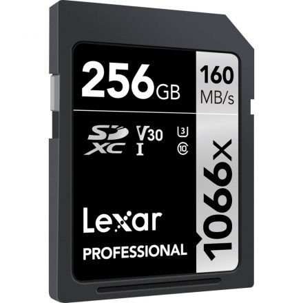 LEXAR PROFESSIONAL 1066X SDXC UHS-I 256GB MEMORY CARD 160MB/S - 120MB/S C10 V30 U3
