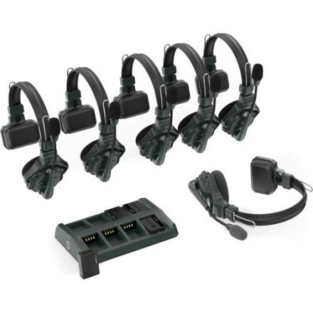 HOLLYLAND C1-6S 1100FT WIRELESS INTERCOM SYSTEM WITH 6 HEADSETS