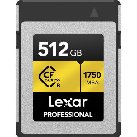 LEXAR 512GB PROFESSIONAL CFEXPRESS TYPE-B MEMORY CARD, UP TO 1750MB/S READ 1500MB/S WRITE - LCXEXPR512G-RNENG