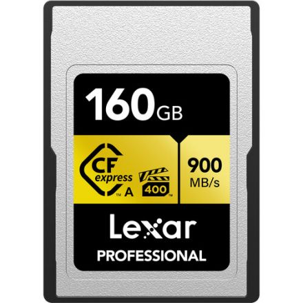 LEXAR 160GB LEXAR PROFESSIONAL CFEXPRESS TYPE A MEMORY CARD GOLD SERIES, UP TO 900MB/S READ 800MB/S WRITE VPG 400 - LCAGOLD160G-RNENG