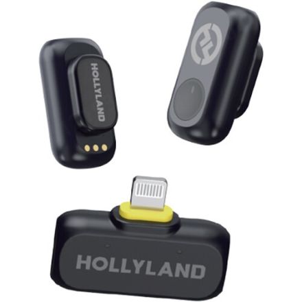 HOLLYLAND LARK A1 MINI DUO 2-PERSON WIRELESS MICROPHONE SYSTEM WITH LIGHTNING CONNECTOR FOR IOS DEVICES (SPACE GRAY, 2.4 GHZ)