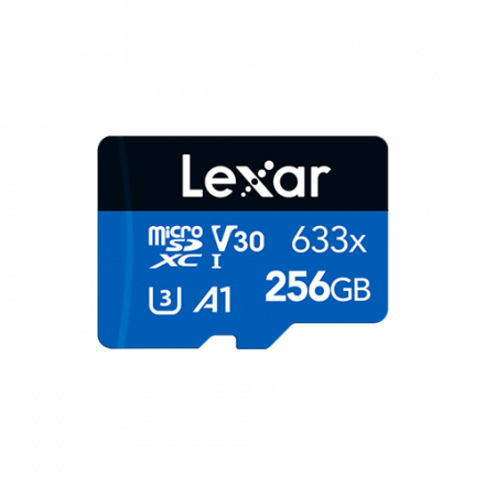 LEXAR HIGH-PERFORMANCE 633X MICROSDXC UHS-I 256GB MEMORY CARD 100MB/S - 45MB/S C10 A1 V30 U3