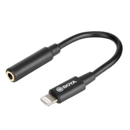 BOYA BY-K3 6CM 3.5MM FEMALE TRRS TO MALE LIGHTNING ADAPTER CABLE