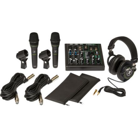 MACKIE PERFORMER BUNDLE CONTENT 6 CHANNEL MIXER WITH EFFECTS & USB, 2 DYNAMIC MICROPHONES & HEADPHONE