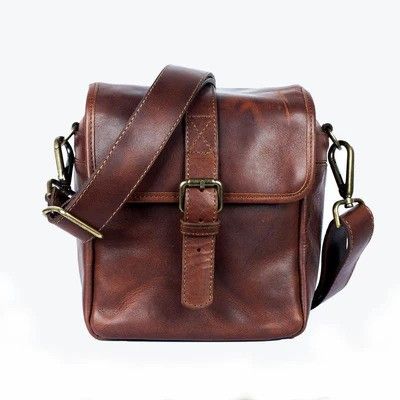 BRONKEY C-BKY-BER-BAG-02 FULL LEATHER COGNAC COLOR BERLIN CAMERA BAG