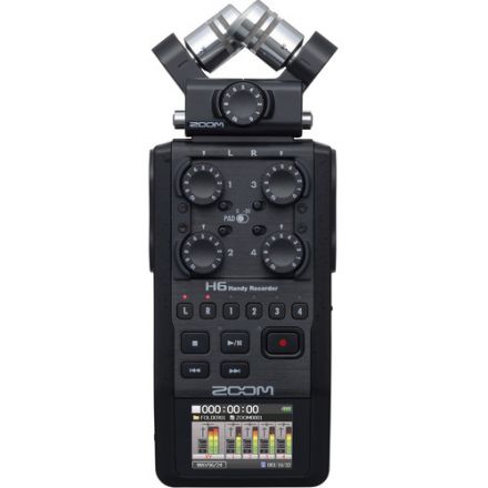 ZOOM H6 ALL BLACK 6-INPUT / 6-TRACK PORTABLE HANDY RECORDER WITH SINGLE MIC CAPSULE (BLACK)
