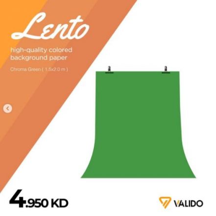 VALIDO LENTO PVC PHOTO BACKGROUND 1.5 X 2.0M (CROMA GREEN)