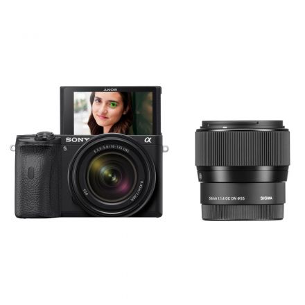 SONY ILCE-6600M WITH 18-135MM LENS+SIGMA 56MM F/1.4 DC DN-BUNDLE