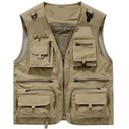 VALIDO MVE04KHAKI MULTIFUNCTIONAL PHOTO VEST (KHAKI, 2XL)