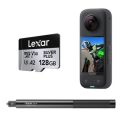 INSTA360 X3 w ULANZI MT-58 SELFIE STICK (120CM) w LEXAR 128GB PROFESSIONAL SILVER PLUS